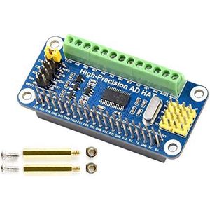 High-Precision AD HAT Compatible with Raspberry Pi 4B/3B+/3B/2B/Zero/W/Zero WH, Jetson Nano Expansion Board with ADS1263 10-CH 32-bit High Precision ADC 24-bit Auxiliary ADC