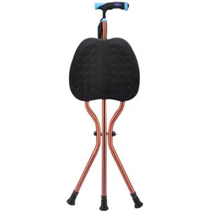 opvouwbare stoel Bruine opvouwbare, verstelbare wandelstokkruk met led-lampje, 28 x 85-93 cm