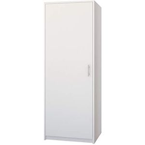 Home Collective Moderne kledingkast met 1 deur | kast met kledingstang en plank | ruimtebesparende hoge kast voor slaapkamer, hal, kinderkamer | 42x55x180 cm (BxDxH) | Wit