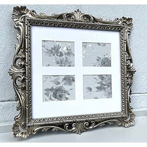 Opknoping frame barok antiek zilver met glas 38x36 cm frame fotolijst 26 cm x 25 cm antieke stijl barokframe prunframe decoratieve frame C533 A.S. fotolijst