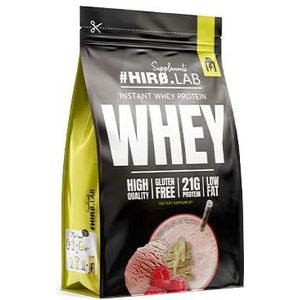 #HIRO.LAB Instant Whey Proteïnepoeder 750 g - Heerlijke eiwitpoeder voor spieropbouw - Eiwit vetarm - Whey Gainer proteïnepoeder - Eiwit gemakkelijk te verteren (witte chocolade framboos)