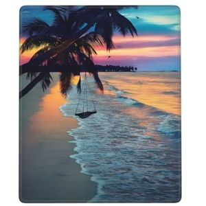 OPSREY Coconut Beach Sunset Hangmat bedrukte muismat wasbaar schrijfblok gaming muismat met antislip rubberen basis