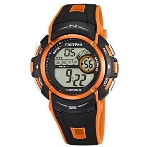 Calypso Horloge Voor Heren K5610/7 Digitaal voor Man Multi Siliconen Case Zwart Siliconen Band, meerkleurig/meerkleurig, armband