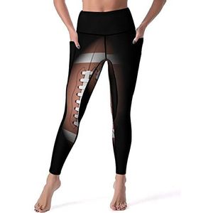 American Football Rugby Dames Yoga Broek Hoge Taille Leggings Buikcontrole Workout Running Leggings M