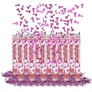 Party Factory confetti partypopper, 40 cm, 8 m vlieghoogte, confettiregen voor bruiloft, Valentijnsdag, oudejaarsavond of vrijgezellenfeest, 12er Set