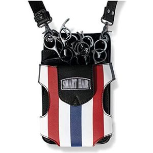 Professionele schaarpakken, Schaar- en gereedschapstas for kapperssalon, haarstylist, dierenverzorging, PU-leer, zwart, 22 cm x 13 cm