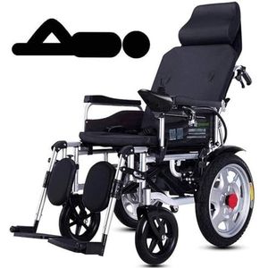 Robuuste elektrische rolstoel met hoofdsteun, 500W dubbele motor, elektrische aandrijving of handmatige bediening, verstelbare rugleuning en pedaal, joystick, 12A/20A lithium-accu(Black,20A)