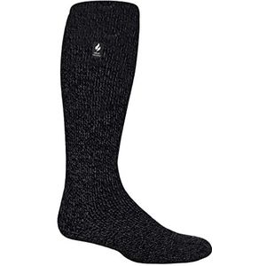 HEAT HOLDERS - Kniehoge thermische sokken voor heren en dames | Extra dikke warme sokken met pluizige geïsoleerde binnenkant voor de winter | Ideale sokken voor outdoorlaarzen, houtskool, 37-42 EU