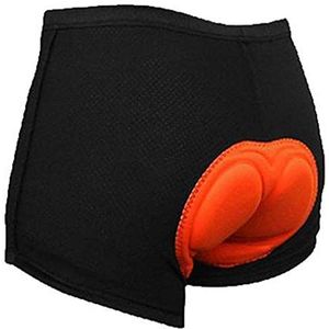 95sCloud Fietsbroek met 3D gel gevoerde onderbroek voor dames en heren, fietsonderbroek, ondergoed, shorts, gevoerd, MTB, fietsondergoed, fietsonderbroek voor bikers, oranje, L