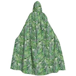 WURTON Bananenblad groene volledige lengte carnaval cape met capuchon, unisex cosplay kostuums mantel voor volwassenen 190cm