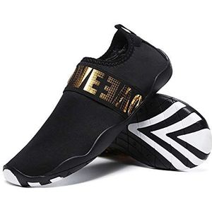 Zwemschoenen, outdoor, sneldrogend, antislip, strandschoenen voor dames en heren, zwembad, strandschoenen, Goud, 37/38 EU