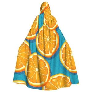 WURTON Halloween Kerstfeest Verse Oranje Fruit Print Volwassen Hooded Mantel Prachtige Unisex Cosplay Mantel
