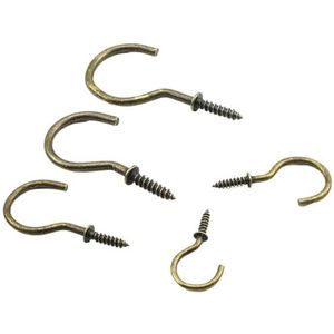 Schroefhaken, Verpakking van 60 kophaakschroeven 1/2-2 inch koolstofstaal, koper geplateerd for binnen- en buitengebruik(1"")