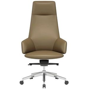 Comfortabele bureaustoelen Lederen bureaustoelen voor kantoor Ademende ergonomische bureaustoelen Aluminium voetbureaustoelen