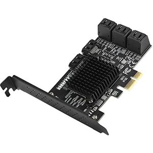 Lazmin SATA3.0 8-poorts PCI-E-controller, 8-poorts SATA III PCI Express naar SATA3.0 uitbreidingskaartadapter
