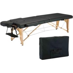 CQCCQ In hoogte verstelbaar opvouwbaar schoonheidsmassagebed Professioneel schoonheidsmassagebed met hoofdgat Tatoeagebed Therapiebed, for spa-salon Tatoeage- en schoonheidsbehandelingen(Black1,185x60