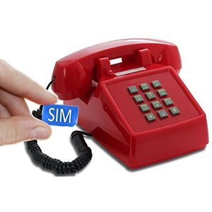 OPIS PushMeFon MOBILE: Retro telefoon met mobiele technologie (rood)