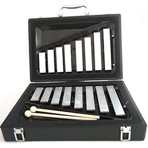 Klokkenspelen Boxed Kleine Carillon Percussie Instrument Beginner Muziekonderwijs Aluminium Plaat Piano xylofoon (Color : Silver)
