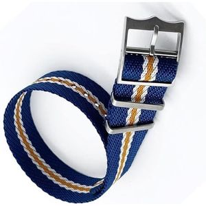dayeer Premium nylon NAVO-horlogebanden voor Tudor-horlogebanden met zilveren gesp armbandaccessoires Band (Color : Blue white orange, Size : 22mm)