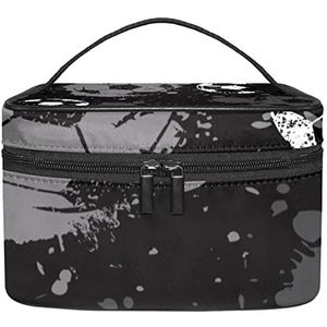 Sport Voetbal Grijs Zwart Wit Kleur Make-up Organizer Bag, Reizen Make-up Tas Organizer Case Draagbare Cosmetische Tas voor Vrouwen en Meisjes Toiletartikelen, Meerkleurig, 22.5x15x13.8cm/8.9x5.9x5.4in