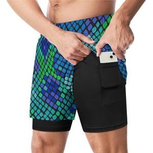 Snake Skin Grappige Zwembroek met Compressie Liner & Pocket Voor Mannen Board Zwemmen Sport Shorts