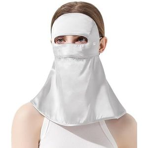 Zomer dames volgelaatszonnebrandcrèmemasker, ademende ijszijdesluier, zonnebrandmasker for buitensporten (Color : Gray)