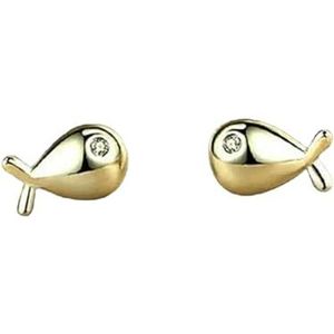 Minimalistische kleine vis Stud Earrings Stud Earrings Micro Crystal schattig vissen gouden/wit koper oor nagel vrouwelijke Trendy Earring sieraden geschenken