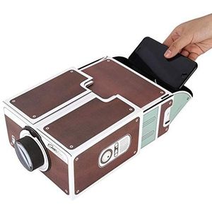 Creative Mini Smart Phone Projector, Mini-generatie Mini DIY Home Portable Smart Mobile Phone Projector Home Cinema, DIY Karton Projector Family Entertainment Projective Device