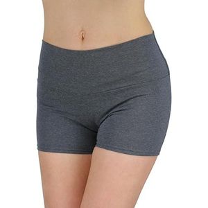Alkato Dames Short Hot Pants Sportbroek met Hoge Taille, Antraciet, 36