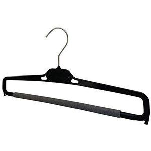 Kiroplast Kleerhangers voor broek, 30/50/100, broekhouders, ruimtebesparend, kapstok, kunststof, antislip spons, (30, zwart)