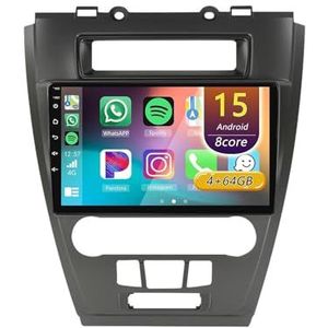 Android 15 Radio,voor Ford Fusion Mondeo 2009-2012, 9 Inch Touchscreen Autoradio Met Wireless CarPlay Android Auto Bluetooth WIFI GPS-navigatie Swc(A (Black),F 8core(8G+256G))