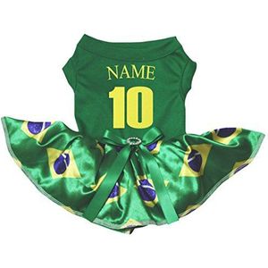 Petitebelle Puppy hond kleding nummer 10 personaliseren nationale jurk (XX-Large, Brazil3)