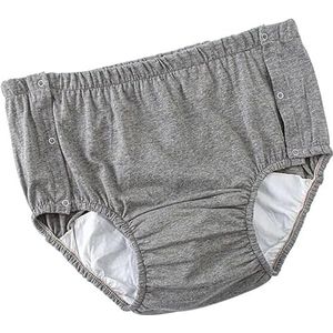 Matige urine-incontinentieslips, incontinentie-ondergoed met opening, lekvrij wasbaar en herbruikbaar Ouderenincontinentiebescherming Luiers Ondergoed (Color : Grey, Size : XX-Large)