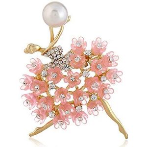 Broches voor Vrouwen, Pin hoed pinnen sjaal pinnen, ballet engel meisje kubieke strass decoratie broche pin for trui jas (veelkleurig, roze) bruiloft prom (Size : Roze)