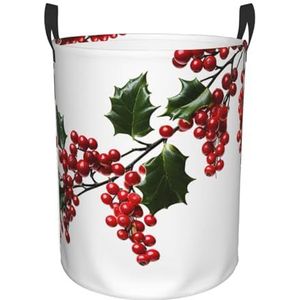 Holly Berry Takken Wasmand Met Handvatten, Opvouwbare Wasmand Oxford Doek Vuile Kleding Mand Waterdichte Kleding Speelgoed Opbergbak Organizer voor Slaapkamer Badkamer Slaapzaal