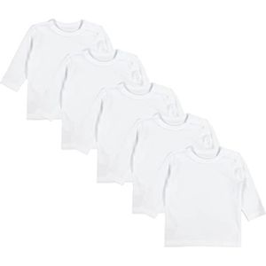 TupTam Baby Jongens Shirt met Lange Mouwen 5-pack, Wit, 62