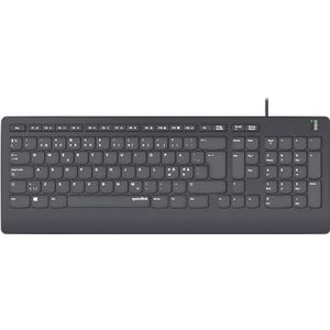 Speedlink HI-GENIC Antibacterial Keyboard - bekabeld stil USB-toetsenbord, platte toetsen, antibacteriële eigenschappen, Scandinavische QWERTY-lay-out Nordic, zwart