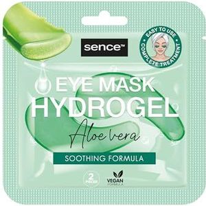 Sence Aloë vera hydrogel oogmasker, veganistisch, gezichtsverzorging voor ontspanning van de huid en tegen donkere kringen met vitamine A en vitamine C, Beauty Skincare Under Eye Patches (3 x 6 ml)