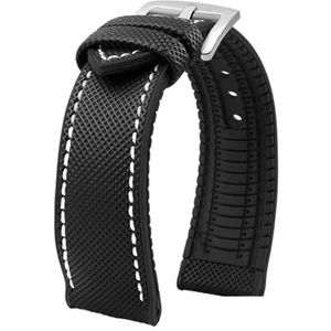 Geschikt for Breitling Geschikt for Hamilton Geschikt for Seiko Geschikt for Omega Geschikt for Tissot Nylon fluorrubber horlogeband Siliconen armband Herenhorlogeband Roestvrij stalen gesp (Color :