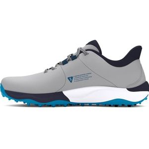 Under Armour Drive Pro Spikeless brede golfschoen voor heren, (101) Mod Grijs/Capri/Midnight Navy, 11.5 Wide