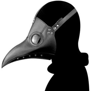 Plague Doctor Masker Steampunk Vogelsnavelmasker Maskerade Feestmasker Zwart