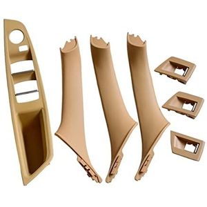 PUXJQ LHD 4/7 Stks Voor 2010-2016 Voor BMW 5 Serie F10 F18 Auto Voor Achter Rechts Links Binnendeur Handvat Binnendeur Panel Pull Trim Cover(Beige-7Pcs)