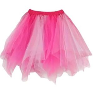 Boolavard Volwassen Vrouwen 80's Tutu Rok Gelaagde Tule Petticoat Halloween Tutu (DE/NL/SE/PL, Alfabetisch, XXL, 3XL, Regular, Regular, Roze Wit)