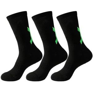 YIJIANUO 1/3 Paar Professionele Heren Basketbal Sokken Met Dikke Handdoek Bodem Ademend Sport Sokken Mannen Lange Badminton Sokken, 3 paar zwart, 38-44