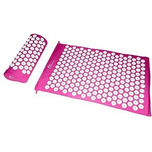 Rugmassager Met Warmte 73x42cm Acupunctuur Lange Massage Kussen Hals Back Feet Massager Verlichten Stress Pain Yoga Acupressure Mat en kussenset Shiatsu Massagekussen (Size : Rosered)