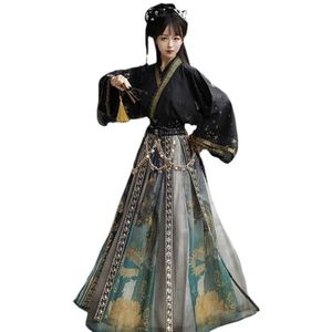 YTDJJWLS Han Suit Kostuum Antieke Dagelijkse Rok Wit Jin Stijl Herfst Stijl Blauw, M