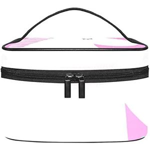 Roze Leuke Cartoon Eenhoorn Make-up Organizer Bag, Reizen Make-up Tas Organizer Case Draagbare Cosmetische Tas Voor Vrouwen En Meisjes Toiletartikelen, Meerkleurig, 22.5x15x13.8cm/8.9x5.9x5.4in