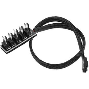 PWM fan hub, sleeved 4/5 way PC CPU Cooling Fan Splitter Kabel gevlochten 4-pins / 3-pins fan power adapter cable hub