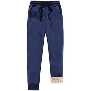 Winterjoggingbroek For Heren, Fleecevoering, Relaxte Pasvorm, Dikke Lamswollen Sneeuwbroek, Thermobroek, Casual, Sportbroek, Trekkingbroek(Blue,6XL)