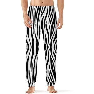 Zebra Skin Wild Animal Spots Heren Pyjama Broek Zachte Lounge Bottoms Met Pocket Slaap Broek Loungewear